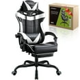 thumbnail image 1 of Gaming Chair, Seenda Video Game Chair with Footrest and Lumbar Support, Ergonomic Computer Chair Height Adjustable with Swivel Seat and Headrest, White, 1 of 12