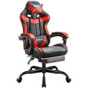 Gaming Chair, Seenda Video Game Chair with Footrest and Lumbar Support, Ergonomic Computer Chair Height Adjustable with Swivel Seat and Headrest, Red