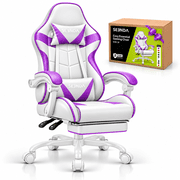 Gaming Chair, Seenda Video Game Chair with Footrest and Lumbar Support, Ergonomic Computer Chair Height Adjustable with Swivel Seat and Headrest