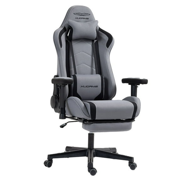 Gaming Chair, Video Game Chair with Retractable Footrest and Lumbar Support, High Back Ergonomic Computer Chair, Adjustbale Height Backrest 4D Armrest