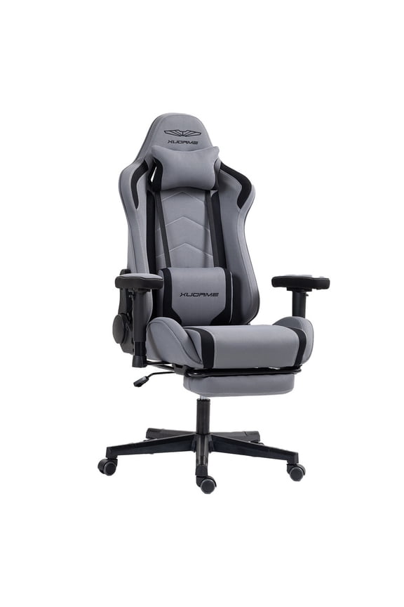 Gaming Chair, Video Game Chair with Retractable Footrest and Lumbar Support, High Back Ergonomic Computer Chair, Adjustbale Height Backrest 4D Armrest
