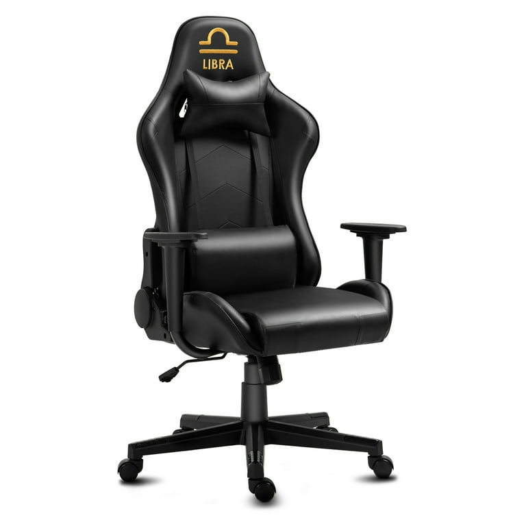 Gaming Chair with Zodiac Star Sign Libra Astrology Logo Ergonomic Computer Chair with Headrest Lumbar Support Recliner Height Adjustable Swivel