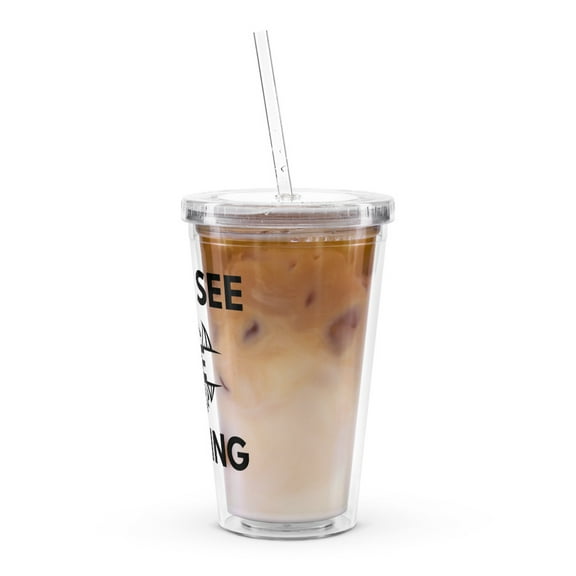 Gaming Clear plastic tumbler-They See Me Rolling