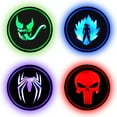 thumbnail image 1 of Gaming Coasters by Dreamcontroller USB Rechargeable LED Coaster for Gamer Room Decor. Light up Coasters for Gaming Desk Decor, Nerd Decorations, Nerdy Man Cave Decor 3.5" Anime Coasters for Gamer Gift, 1 of 6