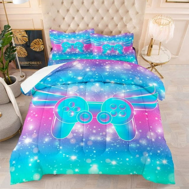 Gaming Comforter for Boys Teen,3D Game Contoller Bedding Set for Boys Kids,Down Alternative
