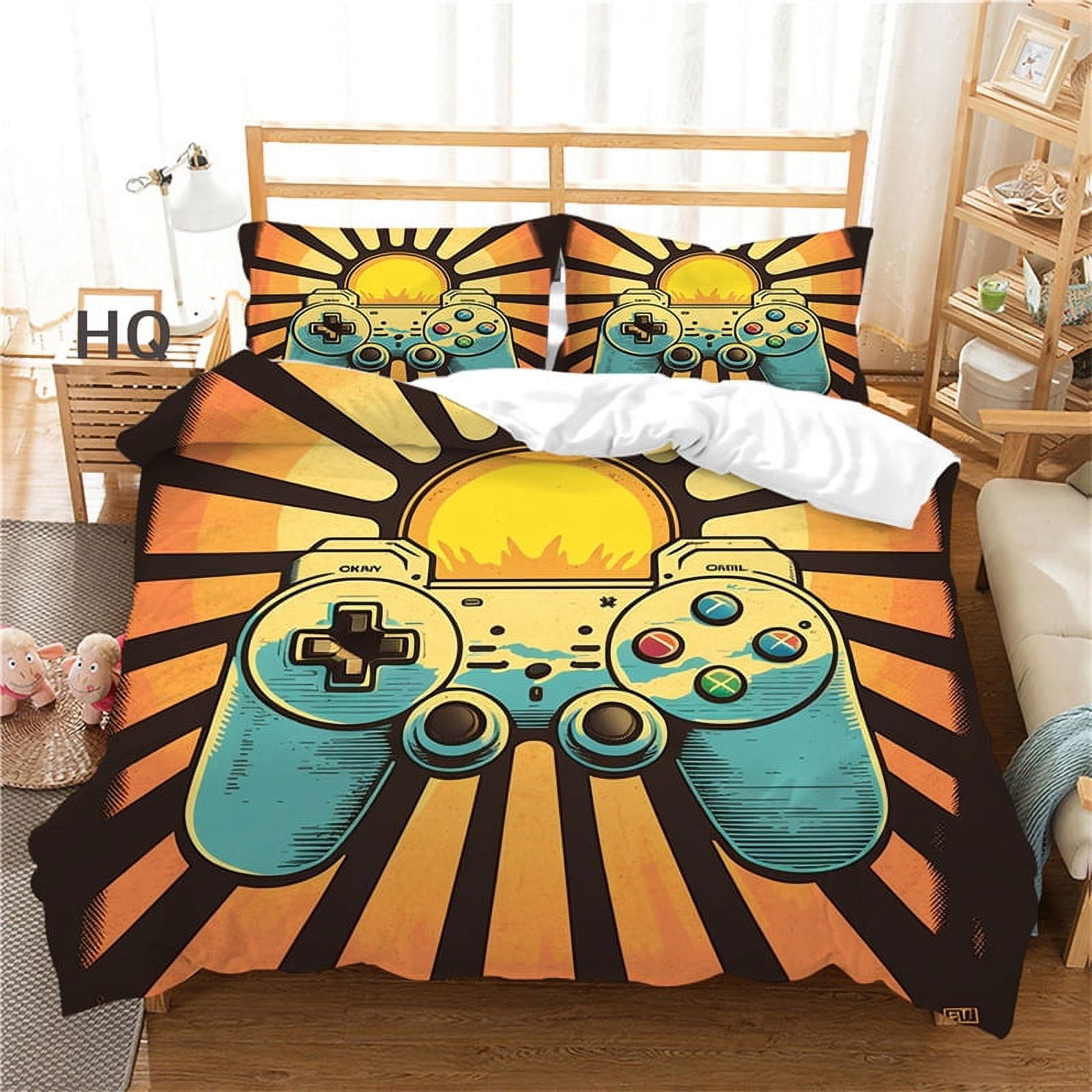 Gaming Comforter Cover Set Modern Gamer Duvet Cover Set for Kids Boys