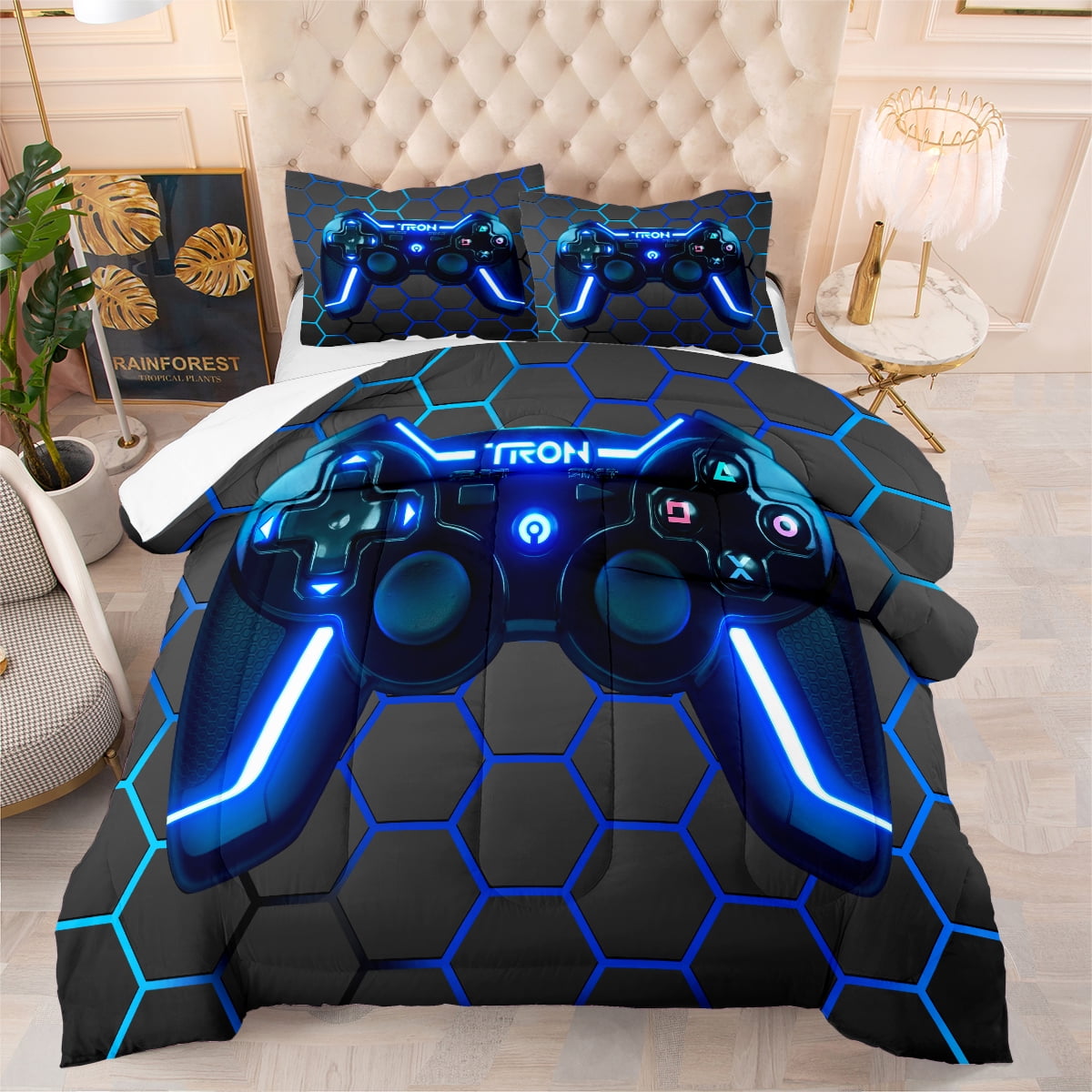 Gaming Comforter Set for Boys Kids,Full Size Game Comforter Sets Teens Bedroom All Season