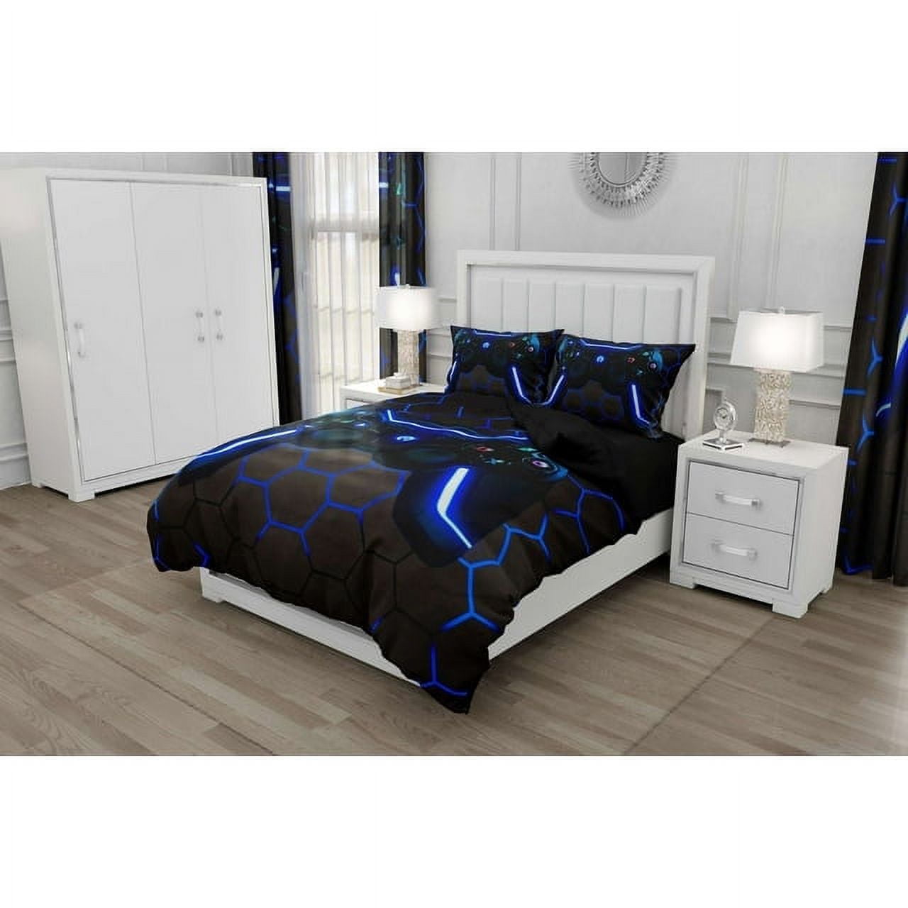 Gaming Comforter Set Twin Size for Boys Kids Teens Bedroom Gamepad Bedding Set All Season