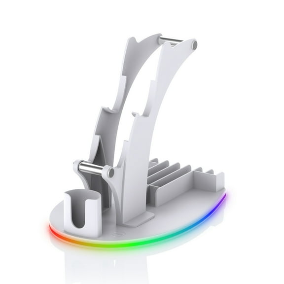 Gaming Console Accessory Holder Illuminated Shelf With Colorful Lights For Video Game Controllerss Headphones Game Cards