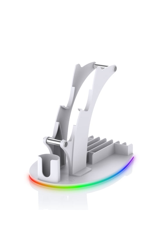 Gaming Console Accessory Holder Illuminated Shelf With Colorful Lights For Video Game Controllerss Headphones Game Cards