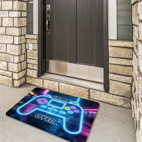 GleamNest Gaming Controller Blue Gamepad Design Area Rug, 40x60 cm