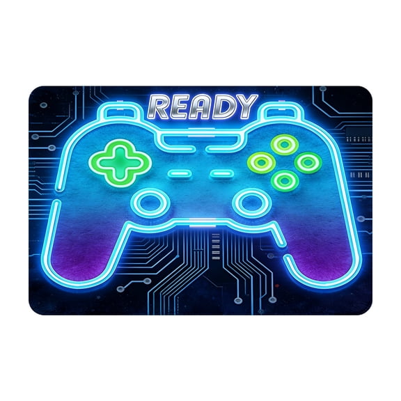 Gaming Controller Area Rug - Soft Floor Mat with Game Controller Graphic for Bedroom Game Room Living Spaces Home Ideal for Streamers, 40cmx60cm, Color B