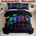 thumbnail image 1 of Gaming Controller Comforter Bedding Set for Boys Teens, Game Controller Printed Bed Set, 1 Comforter + 2 Pillowcases, All Season Soft Bedding, 1 of 4