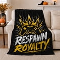 thumbnail image 1 of Gaming Controller Crown autumn celebration Pumpkins Bold Edgy, Warm Flannel Blanket for Living Room and Family Room, Festive autumn celebration Scene, Art Lovers autumn celebration Gift, 1 of 9