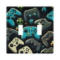 thumbnail image 1 of Gaming Controller Light Switch Plate Covers 2 Gang Wall Plate Plastics Outlet Covers for Kitchen Home Office Decor, 1 of 8