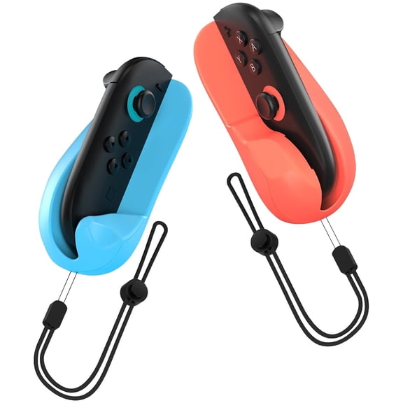 Gaming Controller Mouse for Joy-Con, Magnetic Portable Game Mice With Hand Strap, Compatible with Nintendo Switch 2 Console Accessories-Red Blue