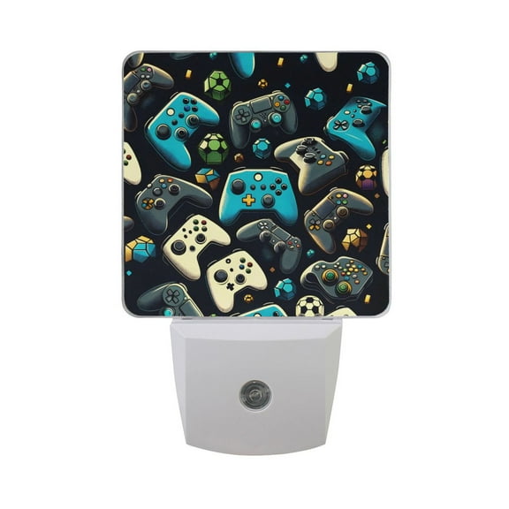 Gaming Controller Night Light 2 Pack LED Nightlight Plug into Wall Dusk to Dawn Sensor Soft White