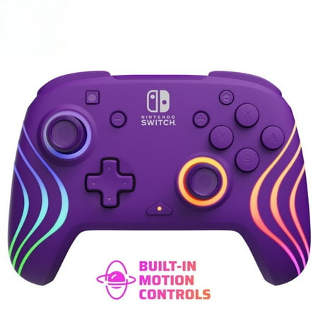 Gaming Controller - Nintendo Switch/Switch Lite/Switch - OLED Model, Nintendo Switch 2, LED Lighting - Purple