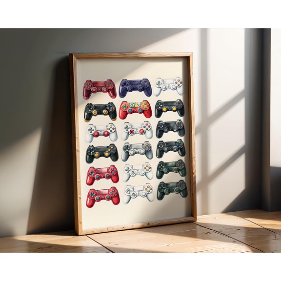 Gaming Controller Wall Art , Gamer Room Poster , Man Cave Decor , Poster Print Only