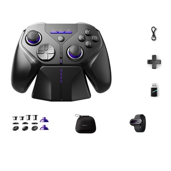 Gaming Controller with 4096 Levels Sampling Gamepad & Double Activate Mode Wireless Gamepad ABS for Competitive Play