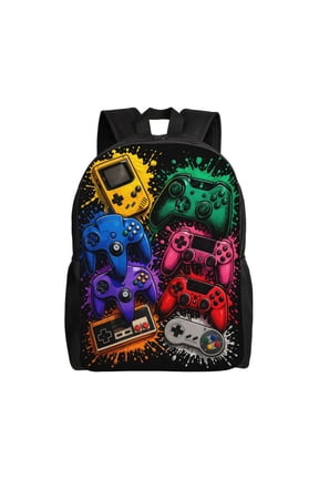 Gaming Controllers Backpack Full Front Print Travel Laptop Bag for Men and Women