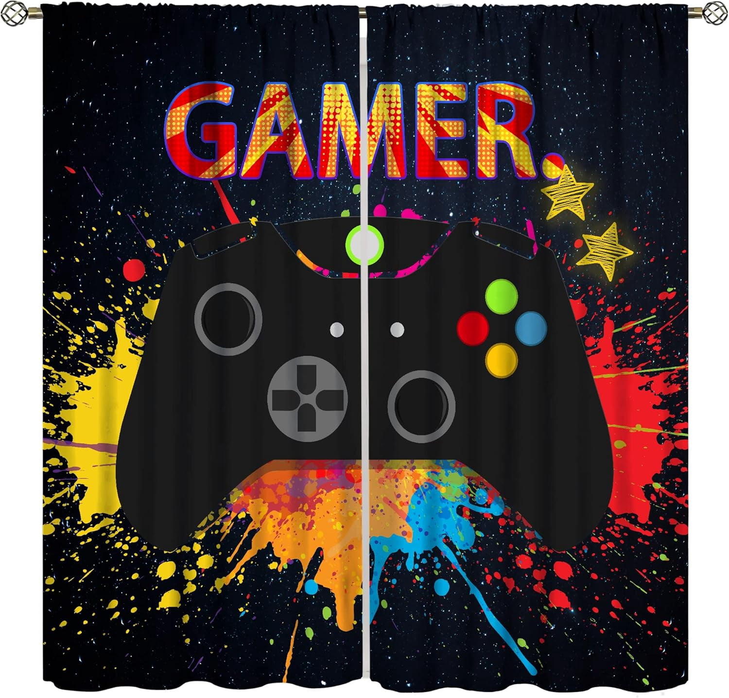 Gaming Curtain for Boys Bedroom,Video Game Gamer Room Blackout Window Panels Controller Cool Gamepad Teens Kids for Living Room Decor 42/'''' Wx84/'''' L x2【Blackout】