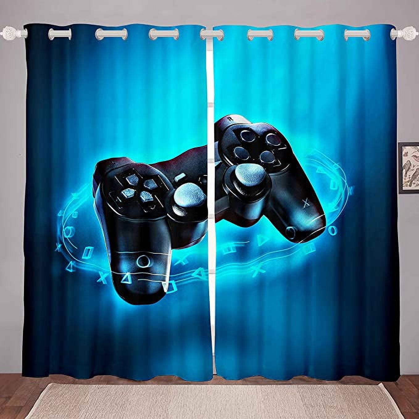 Sea Game Window Gaming Curtain Game Room Decor Gamer Curtains Teens Playing Video Game ...