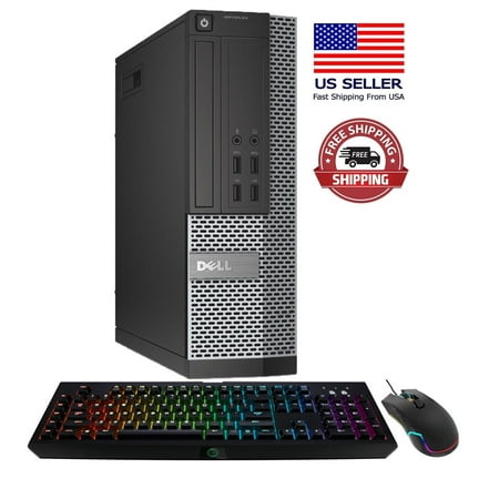 Gaming DELL OptiPlex 7010 Desktop Computer PC - Intel Quad-Core i5, 2TB HDD, 16GB DDR3 RAM, Windows 10 Pro, DVD, WIFI, RGB Keyboard and Mouse (Used - Like New)