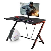 Gaming Desk 46  Gaming Computer Desk - Racing Style PC Gamer Desk Large Office Writing Workstation Black Home Table