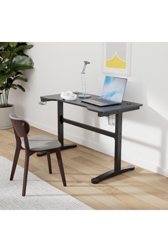 Gaming Desk Computer Desk 47.2 inches Carbon Fiber Cup Holder Headphone Hook