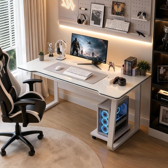 Gaming Desk Computer Writing Table Student Art Modren Simple Style PC Wood Suitable Portable Desk for Home, Office