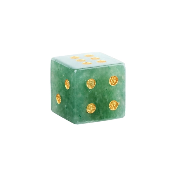 Gaming Dice, 2 Piece Gold Pips Polished Stone Dice Set for Role Playing Games, Divination, Gamer and Diviner Gift