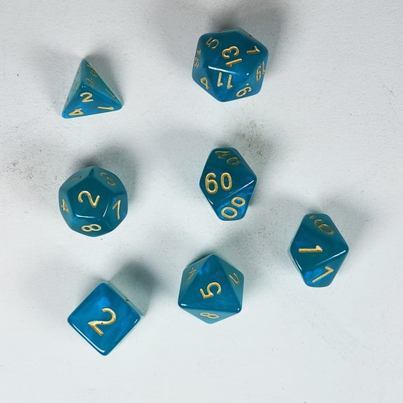 Gaming Dice (Turquoise Blue Moonstone)