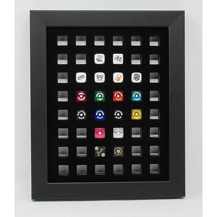 Gaming Dice Wall Display Picture Frame for 48 Chessex or Koplow Dice Size 16mm or 5/8 (Not Included) Made in USA$$Home Decor, Kitchen, & Other