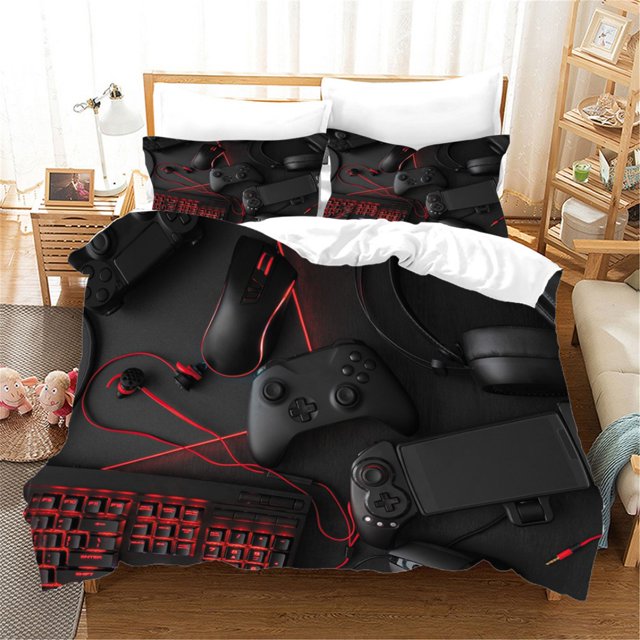 Gaming Duvet Cover Gamer Bedding Sets Boys Blue Game Gamepad Controller