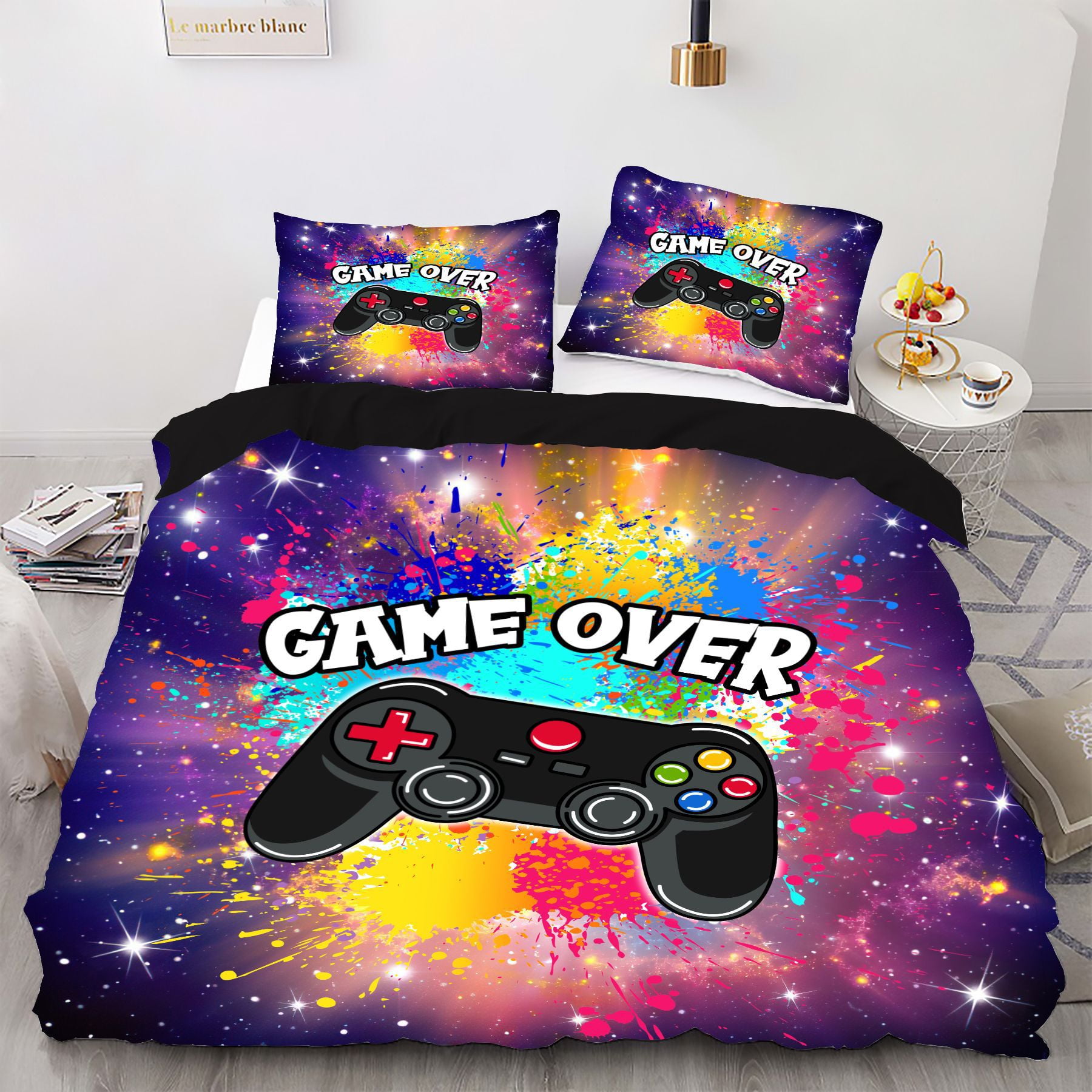 Gaming Duvet Cover Set for Boys, Boys Video Games Bedding Cover