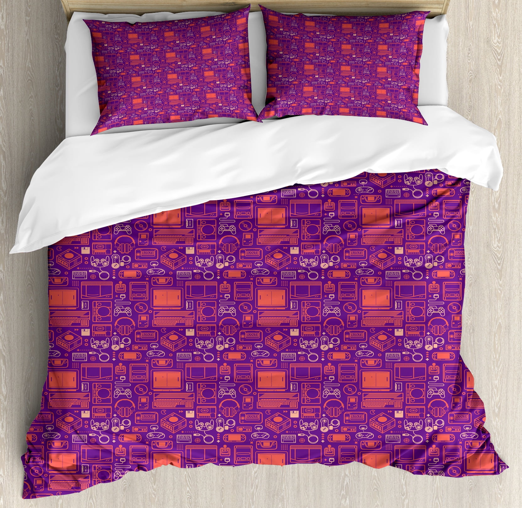 Gaming Print Pattern Duvet Cover Bedding Set