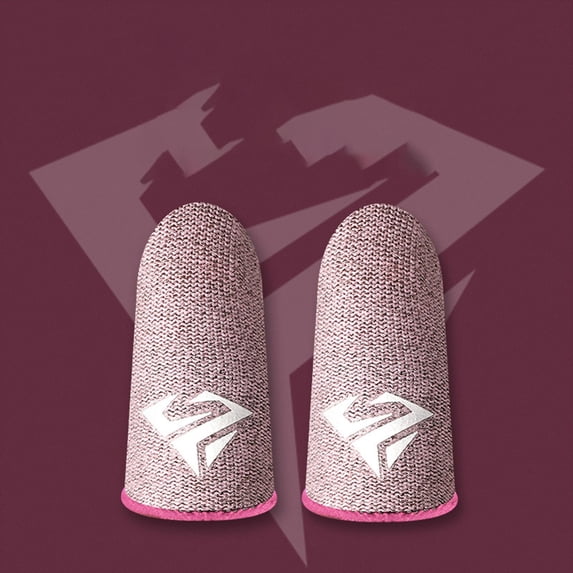 Gaming Finger Sleeves Anti Sweat Breathable Touchscreen Gloves for Mobile Game Precision Control,Pink,1 Pair