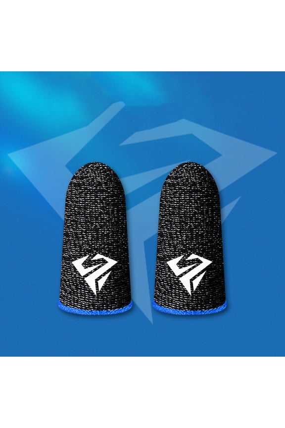 Gaming Finger Sleeves Anti Sweat Breathable Touchscreen Gloves for Mobile Game Precision Control,Blue,1 Pair