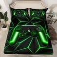 thumbnail image 1 of Gaming Fitted Sheet Game Home Decor Gamer Controller Bed Sheets Teens Geometry Gamepad Sheets for All Season, Lightweight Durable (Green,Twin), 1 of 5