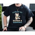 thumbnail image 1 of Gaming Fueled By Ramen And Gaming Funny Kawaii Cat Art Unisex T-Shirt, up to size 3XL., 1 of 2