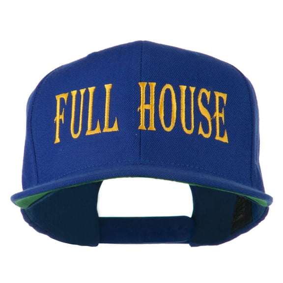 Gaming Full House Embroidered Flat Bill Cap - Royal OSFM