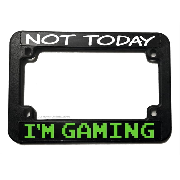 Gaming Funny Joke Gamer Vintage Old School Biker Motorcycle License Plate Frame