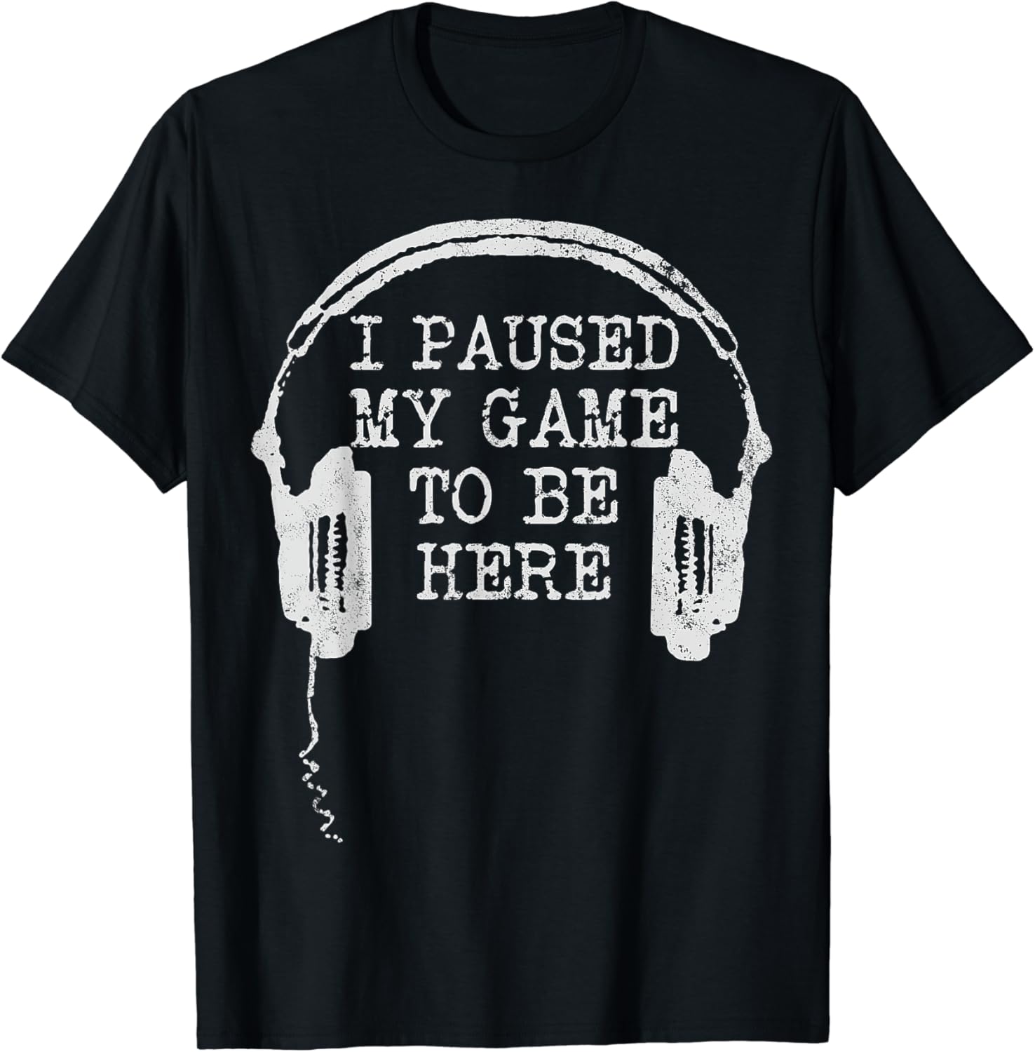 T-Shirt Uomo 'I Paused My Game To Be Here' - Grigia, 100% Cotone
