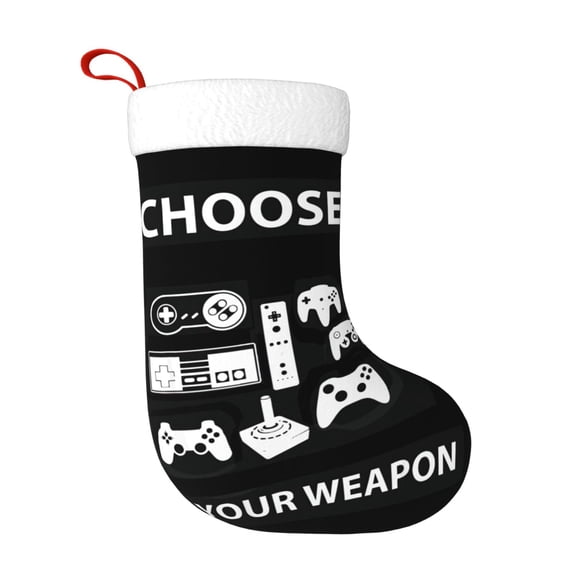 Gaming Gamer Personalized Christmas Stocking 18" Large Xmas Stockings Christmas Ornaments for Family Christmas Decorations