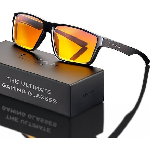 Gaming Glasses  Blue Light Blocking Computer Screen Glasses | Anti Fatigue & Eyestrain | ONE Amber