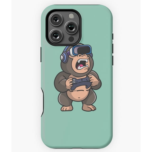 Gaming Gorilla with Controller Gamer Phone Case for iPhone 16 15 14 13 12 11 Pro Max
