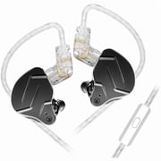 for Gaming, HIFI in ear Headphones, High Fidelity in ear Monitor with Hybrid Dual Driver, 1ba 1dd iem Earphones with Detachable Tangle-Free Cable for Computer TabletBlack, with mic