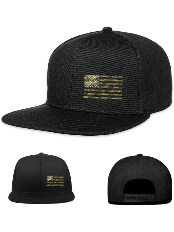 Gaming Hats Snapback Hats for Men Flat Bill Black Custom Snap Backpack Hat for Men Baseball Cap Flat Brim Cool Mens