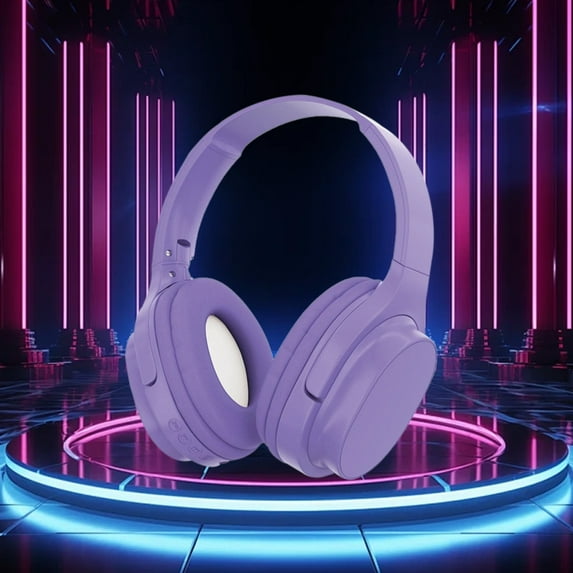 Gaming Headphones, Hwkond Wireless Headset Headset Retro Bluetooth Headset New Foreign Trade American Style Classic Net Red Sports Running Wireless Headset Father's Day Gift,Purple